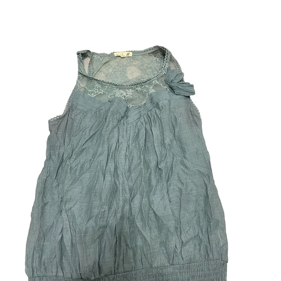 mine Tops - Green lace Cami sheer bow detailed top